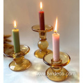 custom colored Amber Glass Candlesticks glass holder